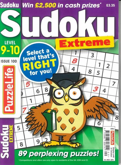 Puzzlelife Sudoku Extreme 9-10 Magazine