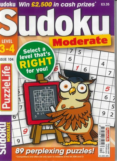 Puzzlelife Sudoku Moderate 3-4 Magazine